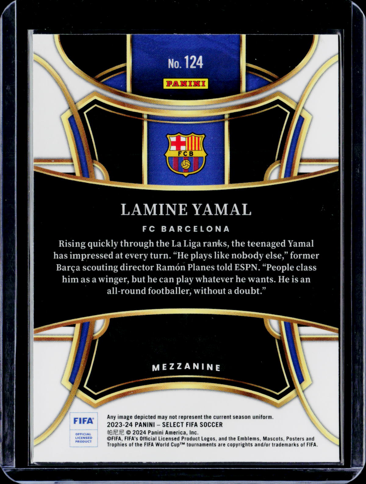 2023-24 Select FIFA Soccer Lamine Yamal Mezzanine RC