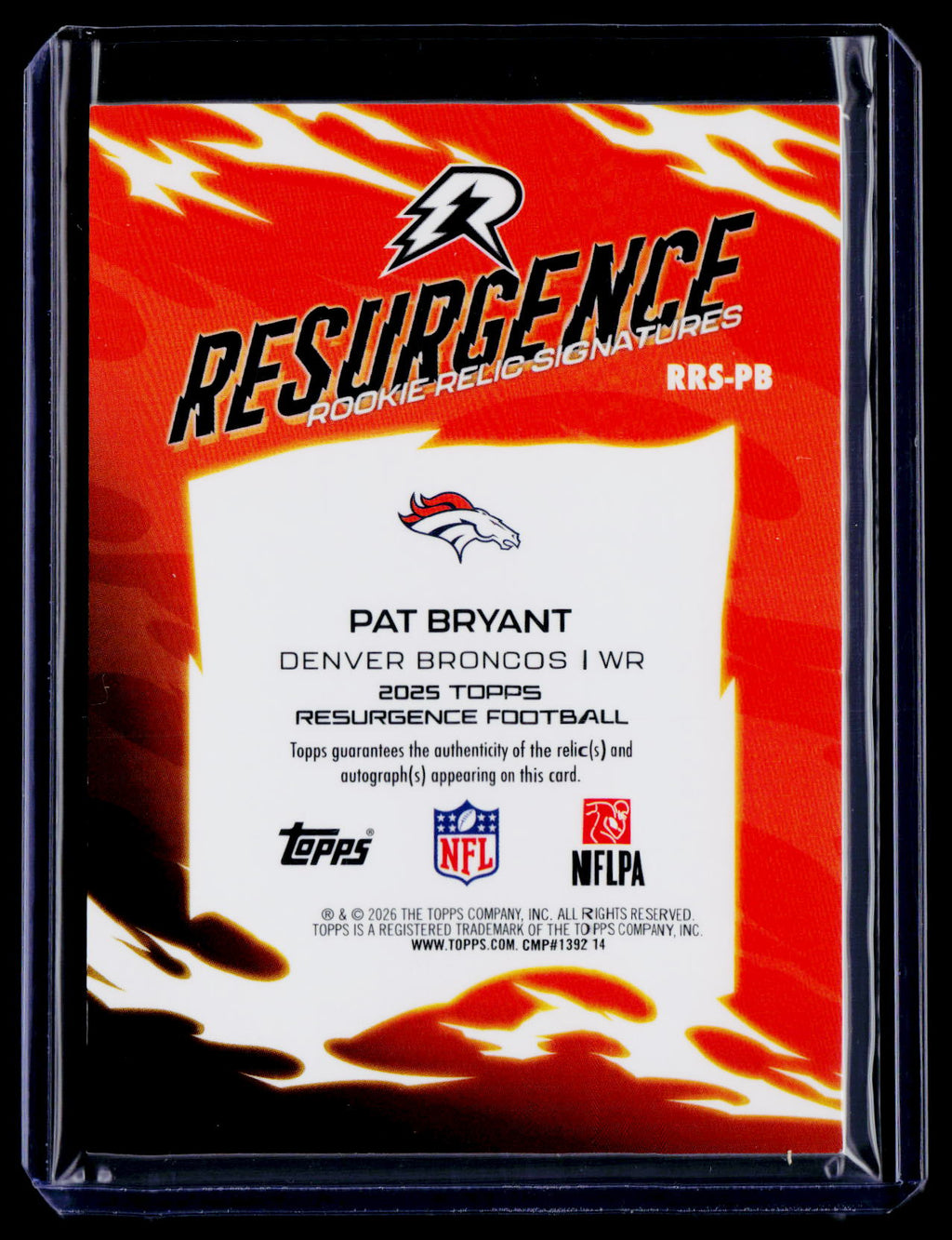 2025 Topps Resurgence Pat Bryant Rookie Patch Auto RPA 17/125 RC