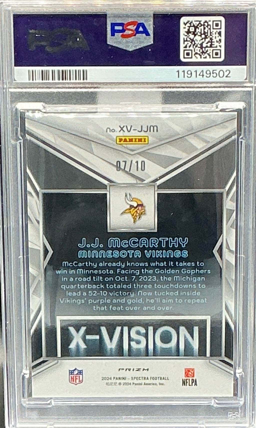 2024 Spectra JJ McCarthy RC 7/10