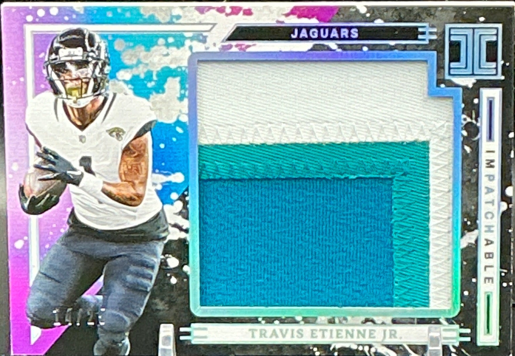 2025 Impeccable Travis Etienne Jr. Game Worn Patch 14/25