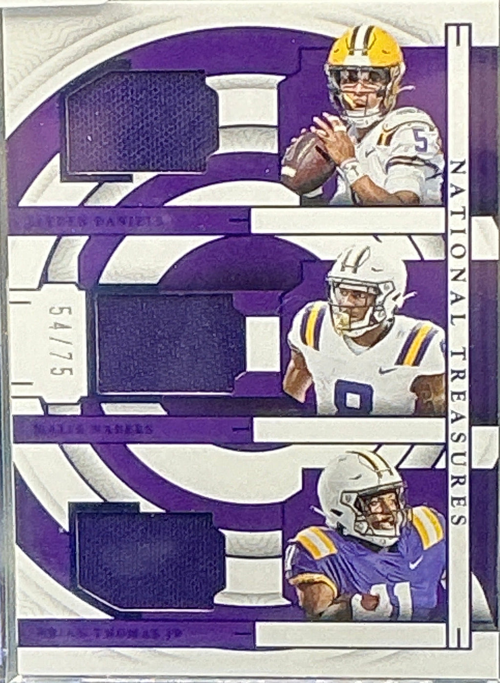 2024 National Treasures Jayden Daniels, Malik Nabers, Brian Thomas Jr Triple Patch 54/75