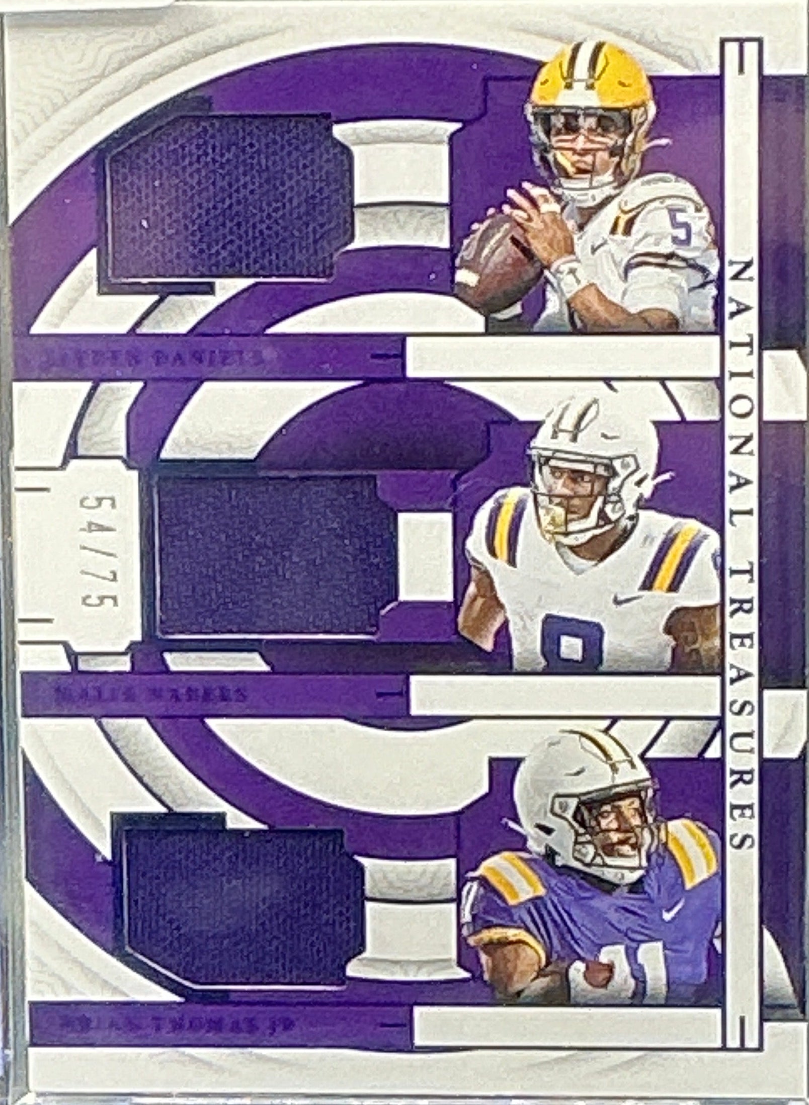 2024 National Treasures Jayden Daniels, Malik Nabers, Brian Thomas Jr Triple Patch 54/75