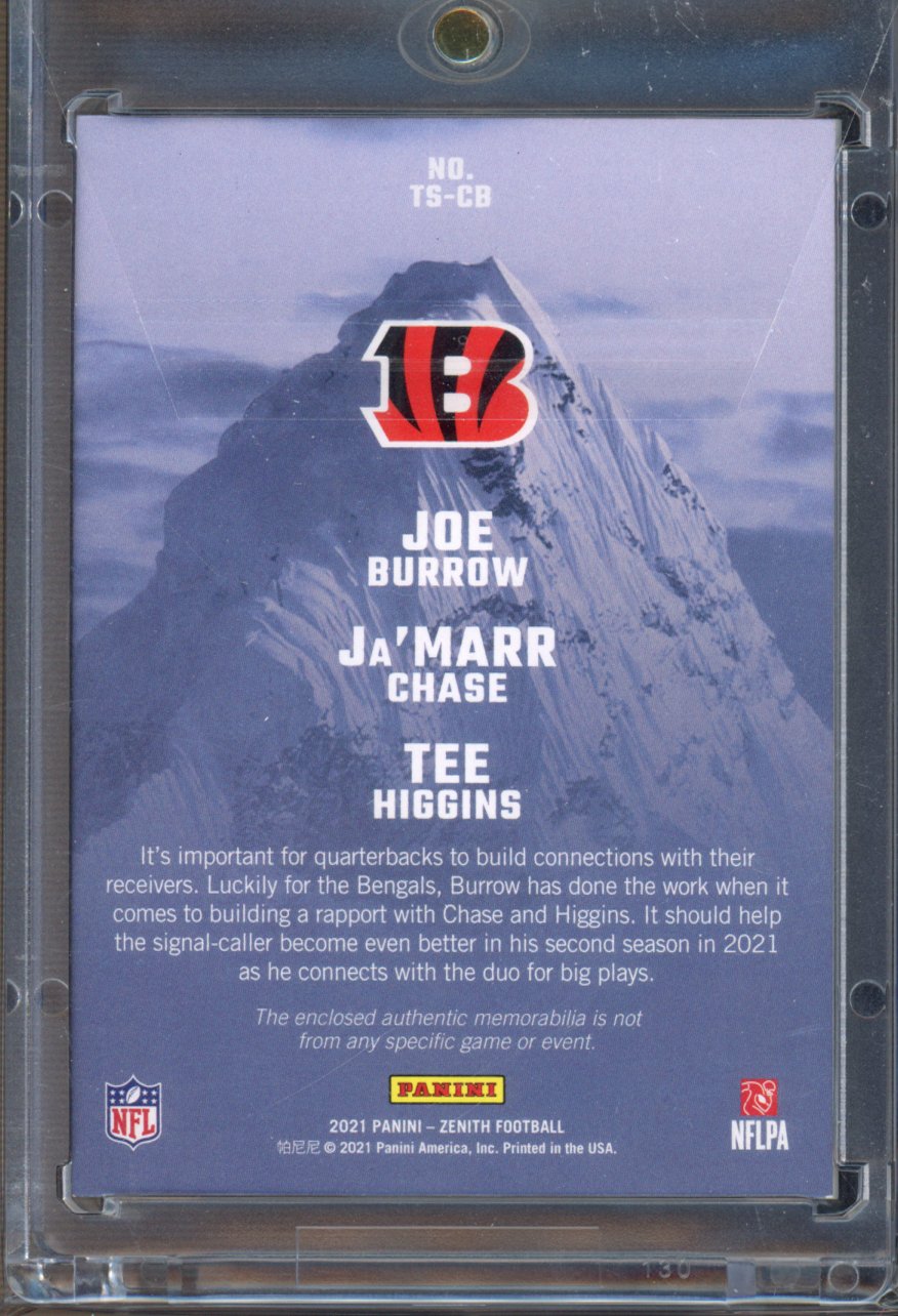 2021 Zenith Joe Burrow JaMarr Chase Tee Higgins Team Summit 059/149