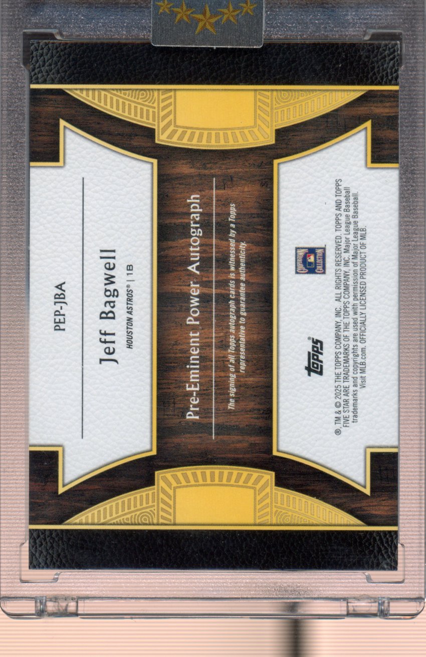 2025 Topps Five Star Jeff Bagwell Pre-Eminent Power Autogrpah /10