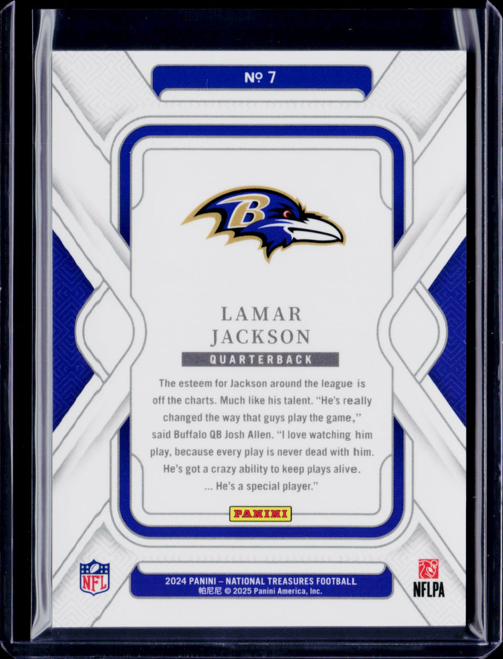 2024 National Treasures Lamar Jackson Midnight /20