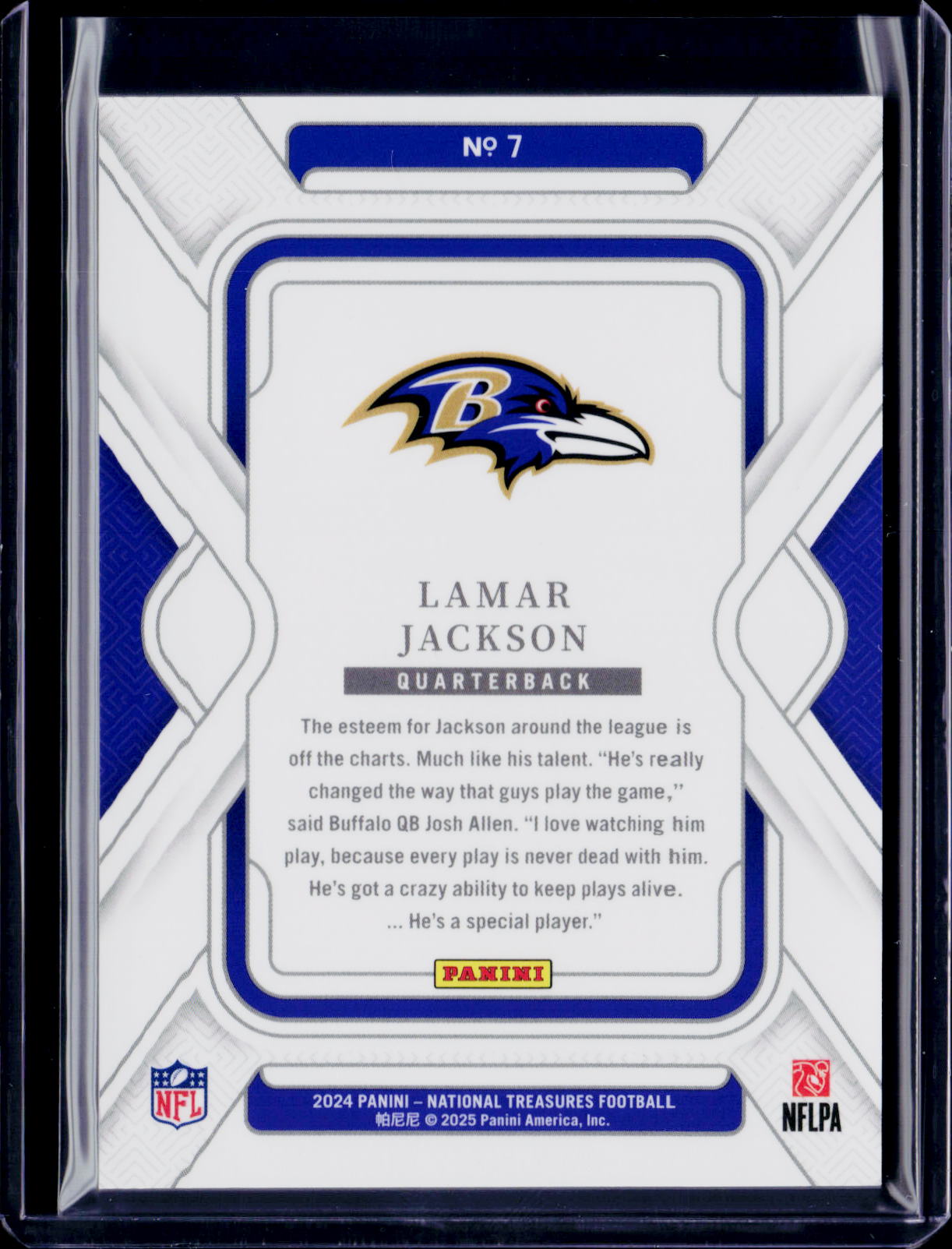 2024 National Treasures Lamar Jackson Midnight /20