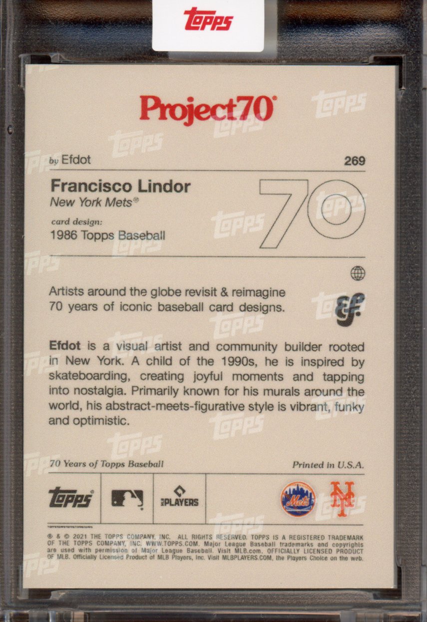 2021 Topps Project 70 Francisco Lindor Efdot 269
