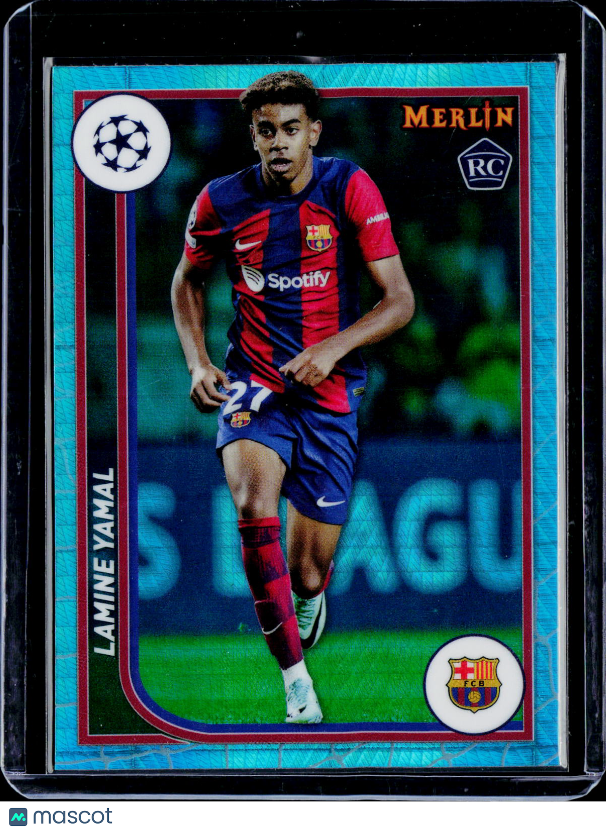 2024 Merlin Lamine Yamal Aqua Prism Refractor Rookie