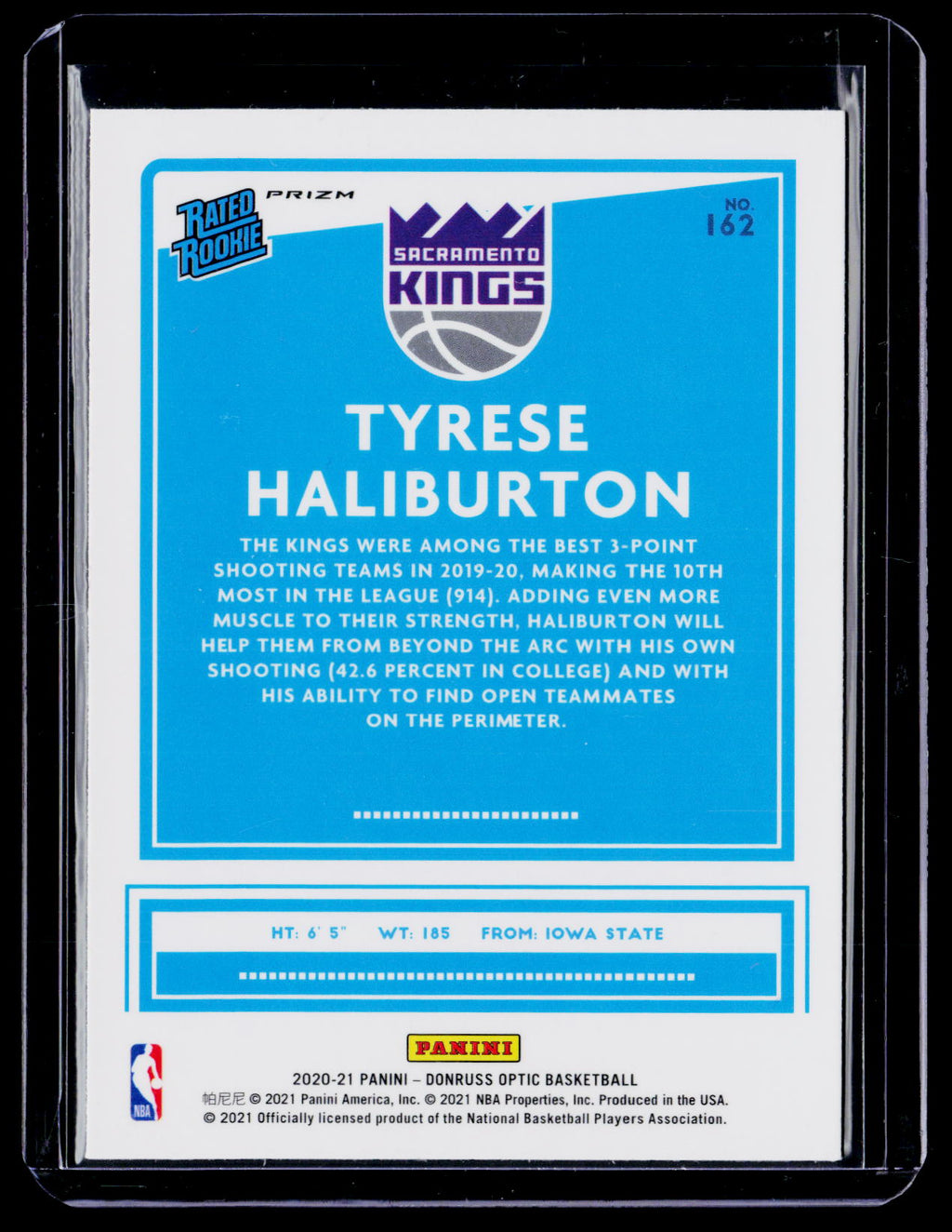 2020-21 Donruss Optic Tyrese Haliburton Rookie Green Pulsar RC