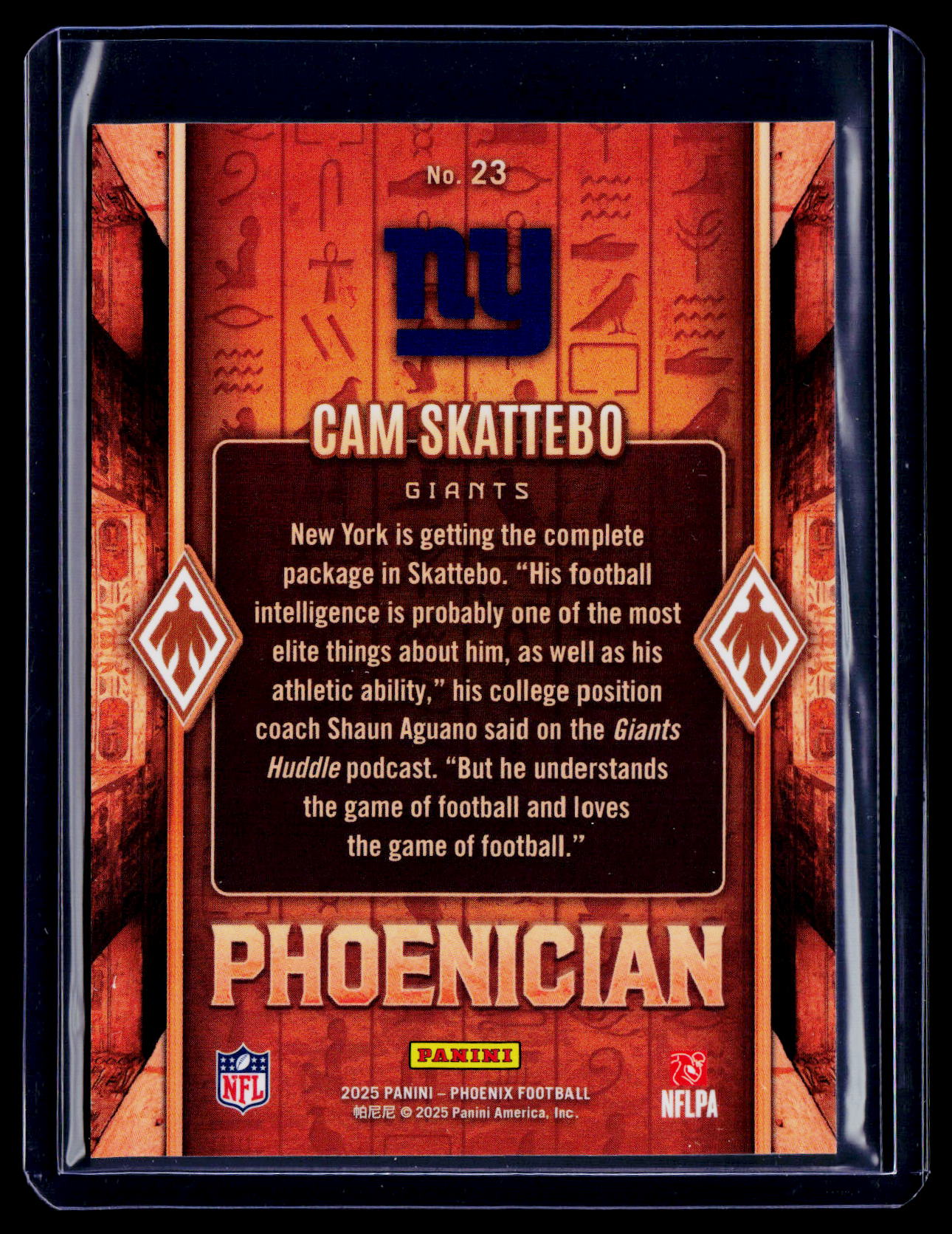 2025 Phoenix Cam Skattebo Rookie Phoenician Case Hit RC