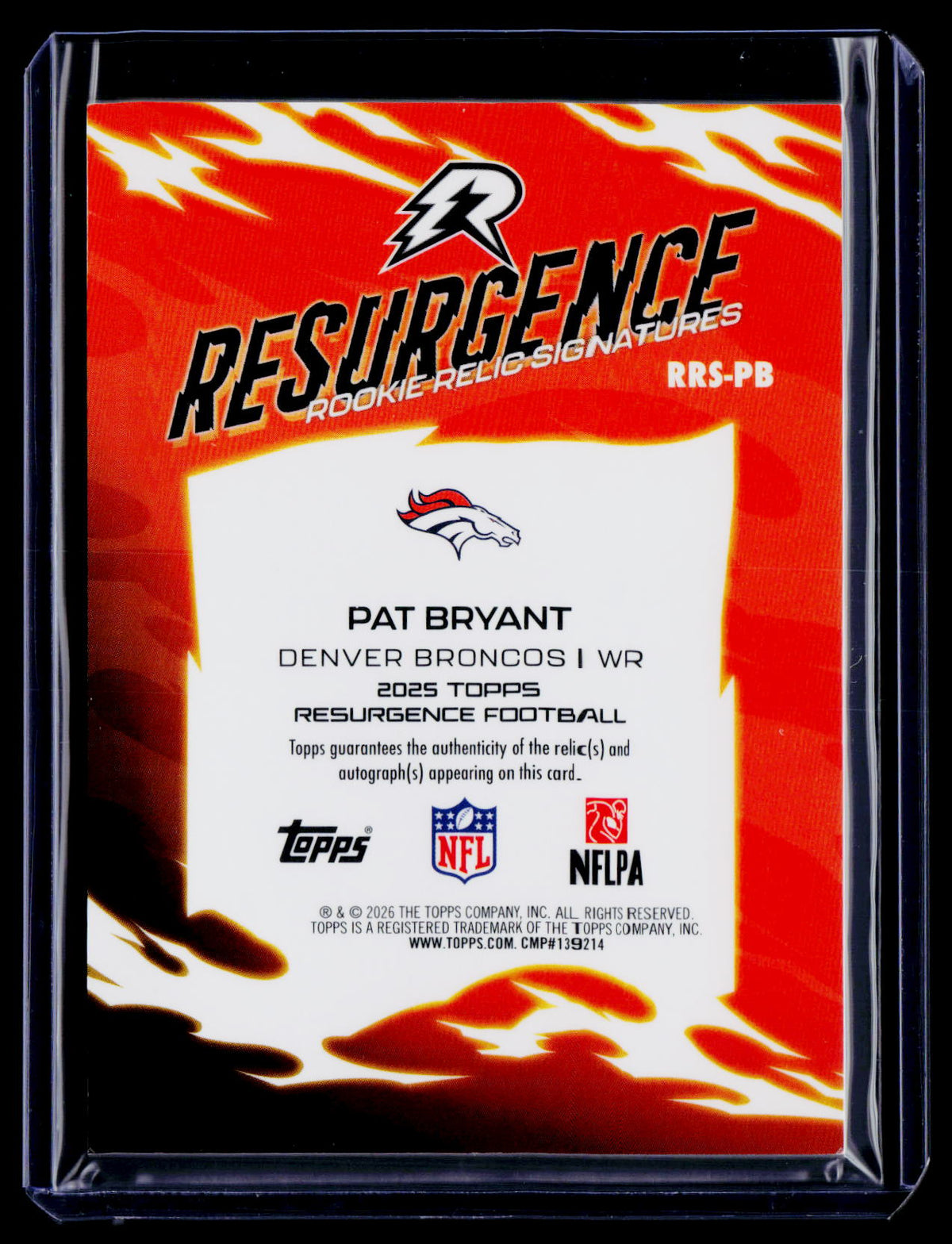 2025 Topps Resurgence Pat Bryant Rookie Patch Auto RPA 8/125