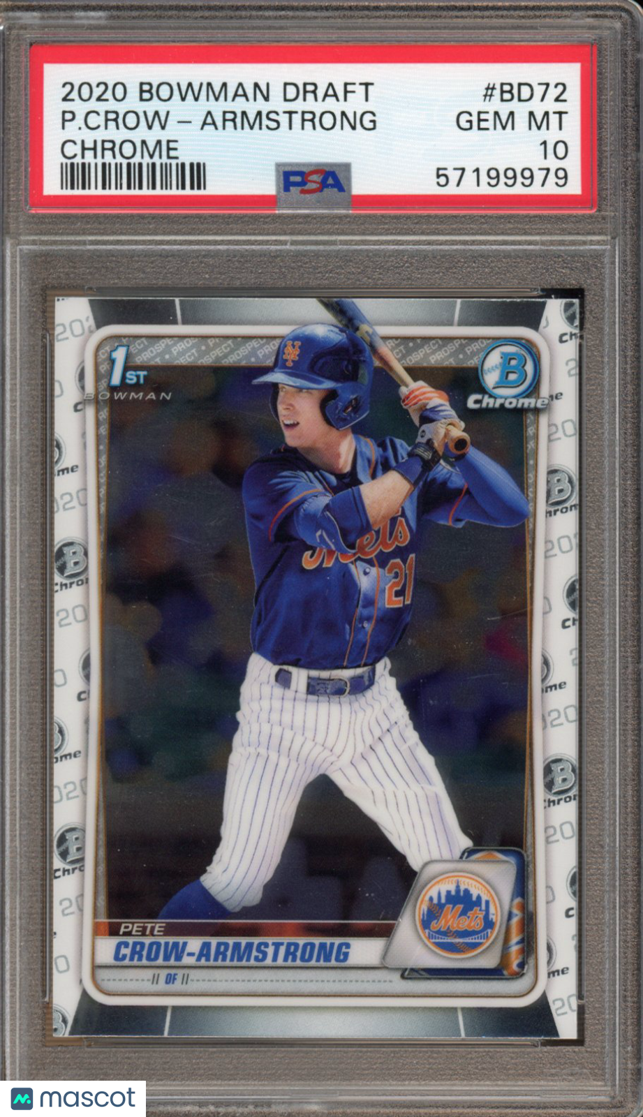 2020 Bowman Draft Pete Crow-Armstrong Chrome PSA 10