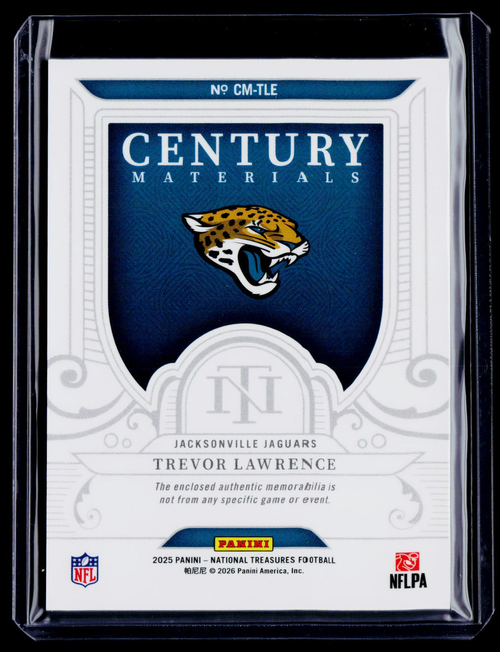 2025 National Treasures Trevor Lawrence Century Materials Patch 3/99