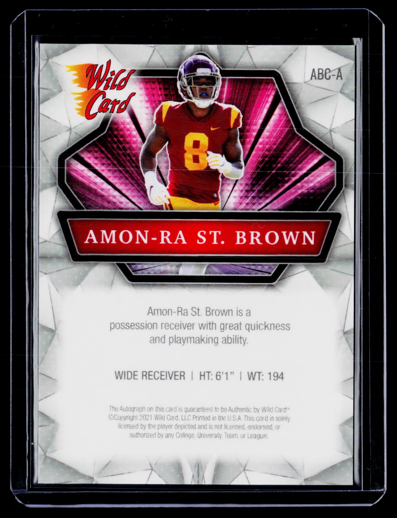 2021 Wild Card Alumination Amon-Ra St. Brown Rookie Auto RC