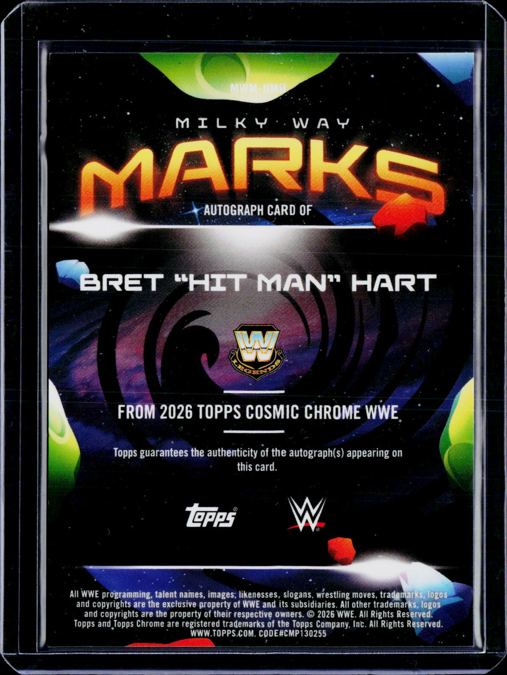 2026 Topps Chrome WWE Bret "Hit Man" Hart Milky Way Marks Auto Case Hit