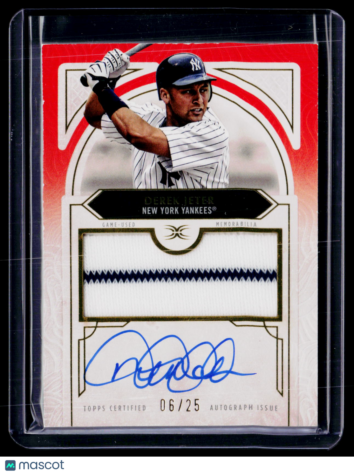 2025 Topps Definitive Derek Jeter Orange Patch Auto 6/25
