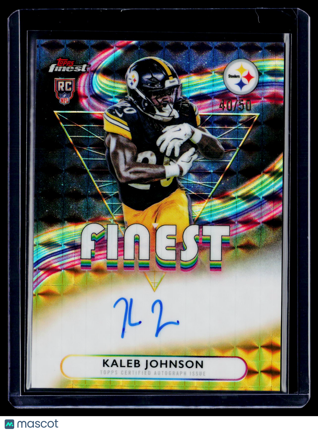 2025 Topps Finest Kaleb Johnson Rookie Gold Geometric Auto 40/50 RC
