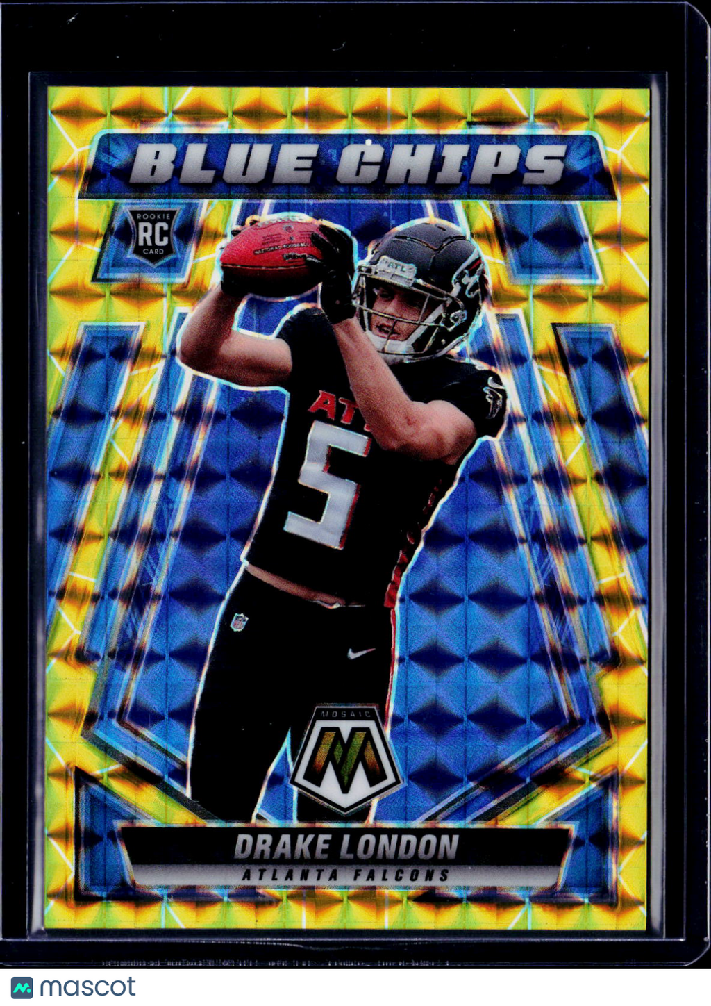 2022 Moasic Drake London Blue Chips Gold 10/10 RC