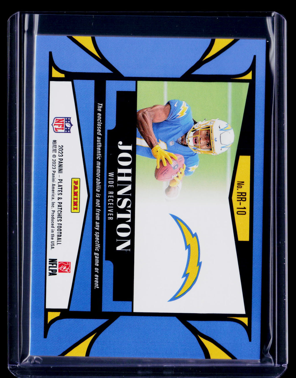 2023 Plates and Patches Quentin Johnston Rookie Reflections Dual Patch 33/50 RC