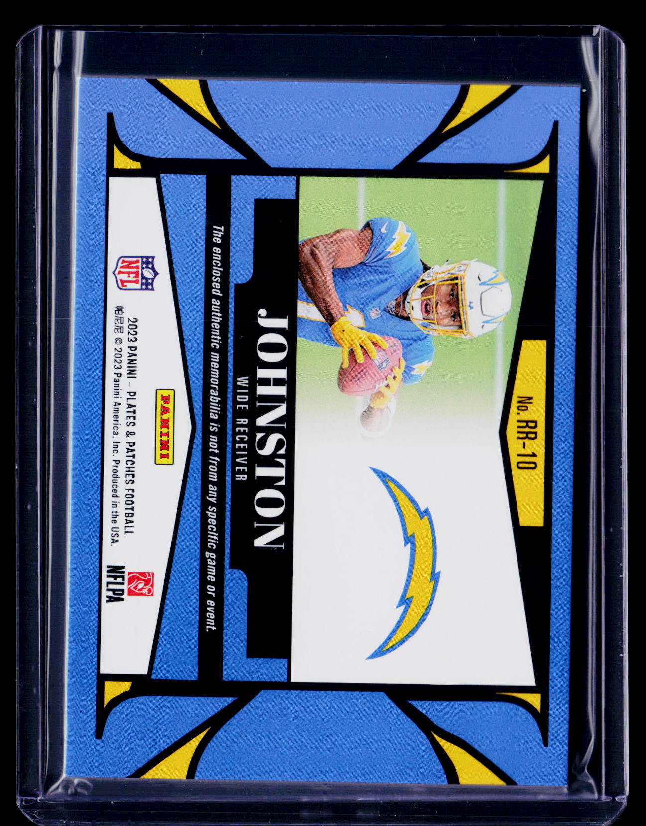2023 Plates and Patches Quentin Johnston Rookie Reflections Dual Patch 33/50 RC