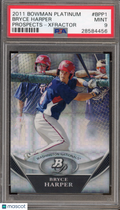 2011 Bowman Platinum Bryce Harper Prospects X-Fractor PSA 9