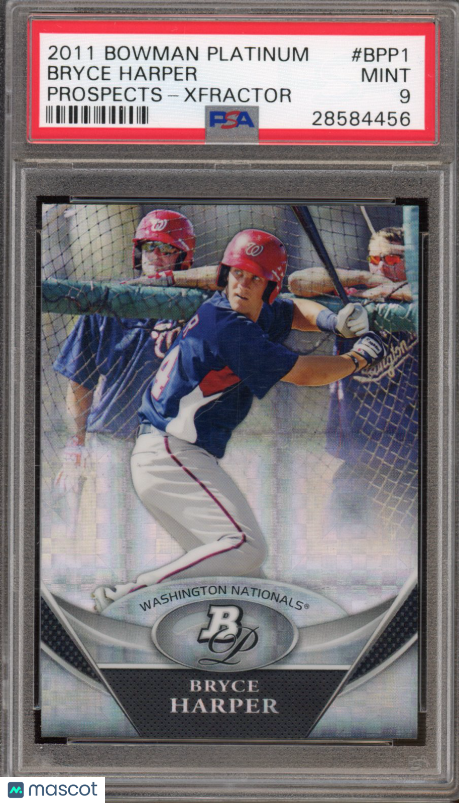 2011 Bowman Platinum Bryce Harper Prospects X-Fractor PSA 9