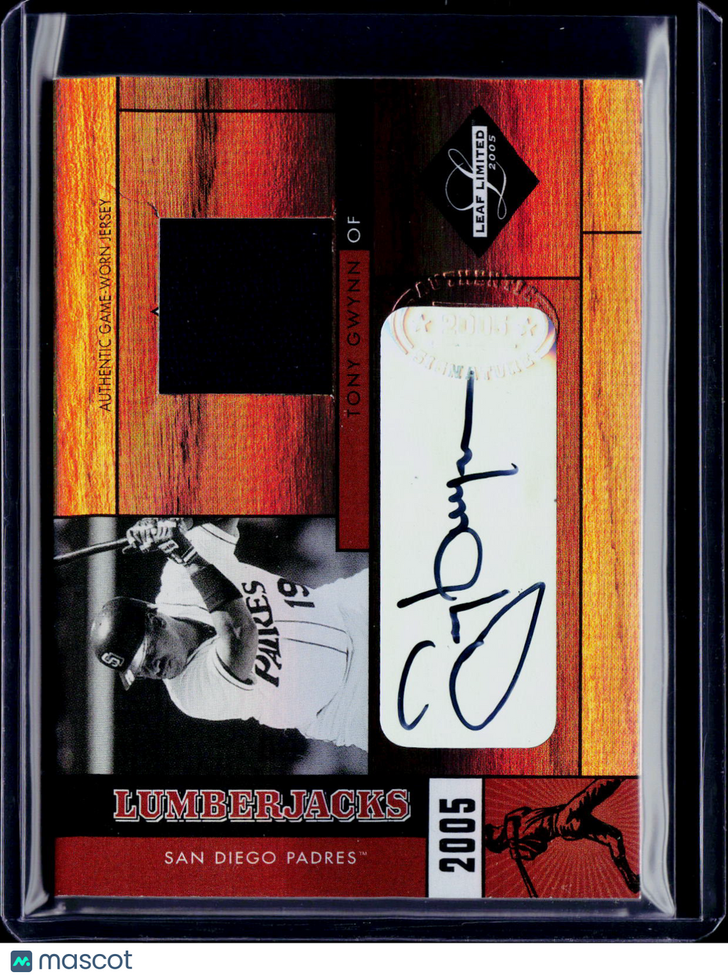2005 Leaf Lumberjacks Tony Gwynn Patch Auto 44/50