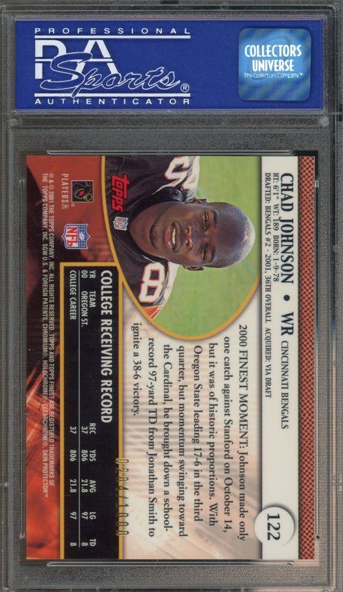 2001 Finest Chad Johnson #122 PSA 9