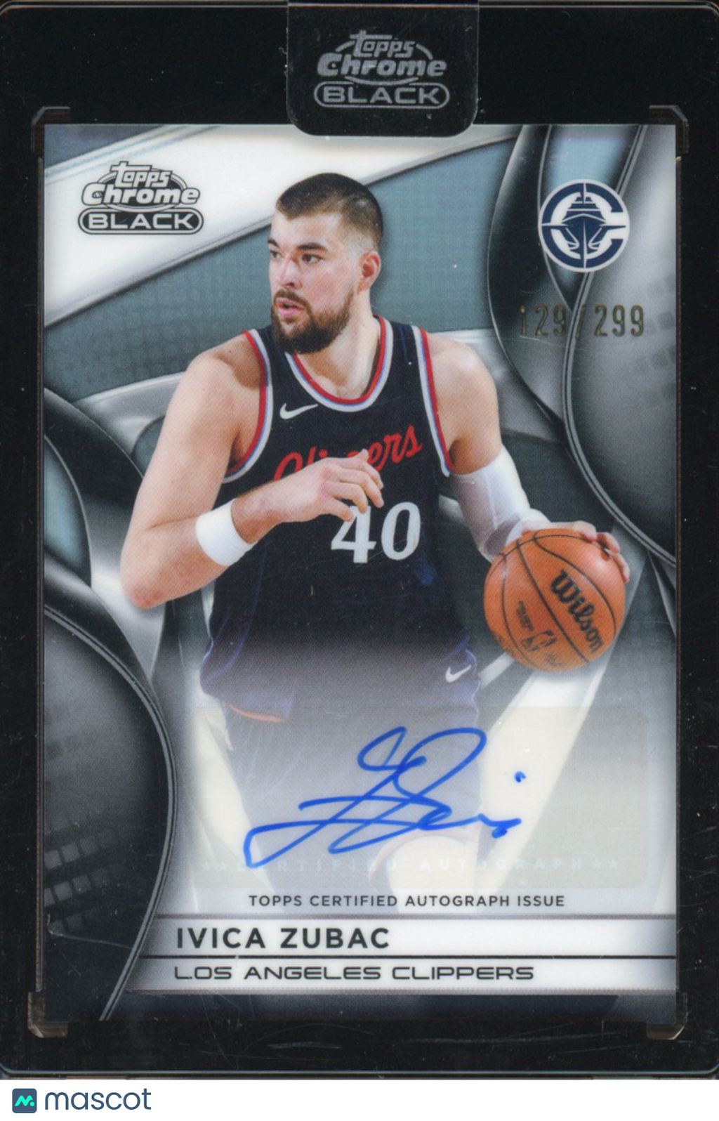2025 Topps Chrome Black Ivica Zubac Refractor Auto 129/299