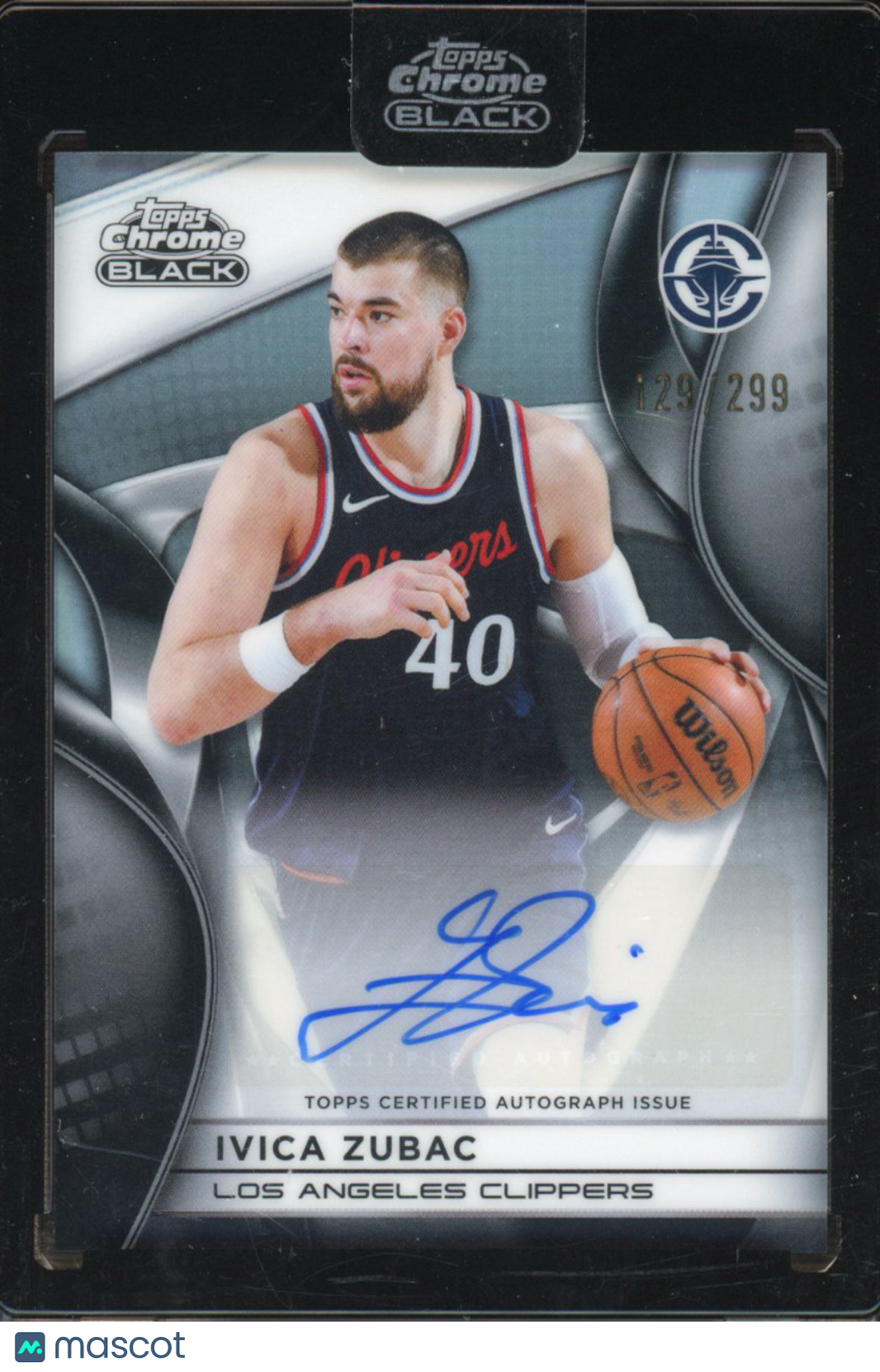 2025 Topps Chrome Black Ivica Zubac Refractor Auto 129/299