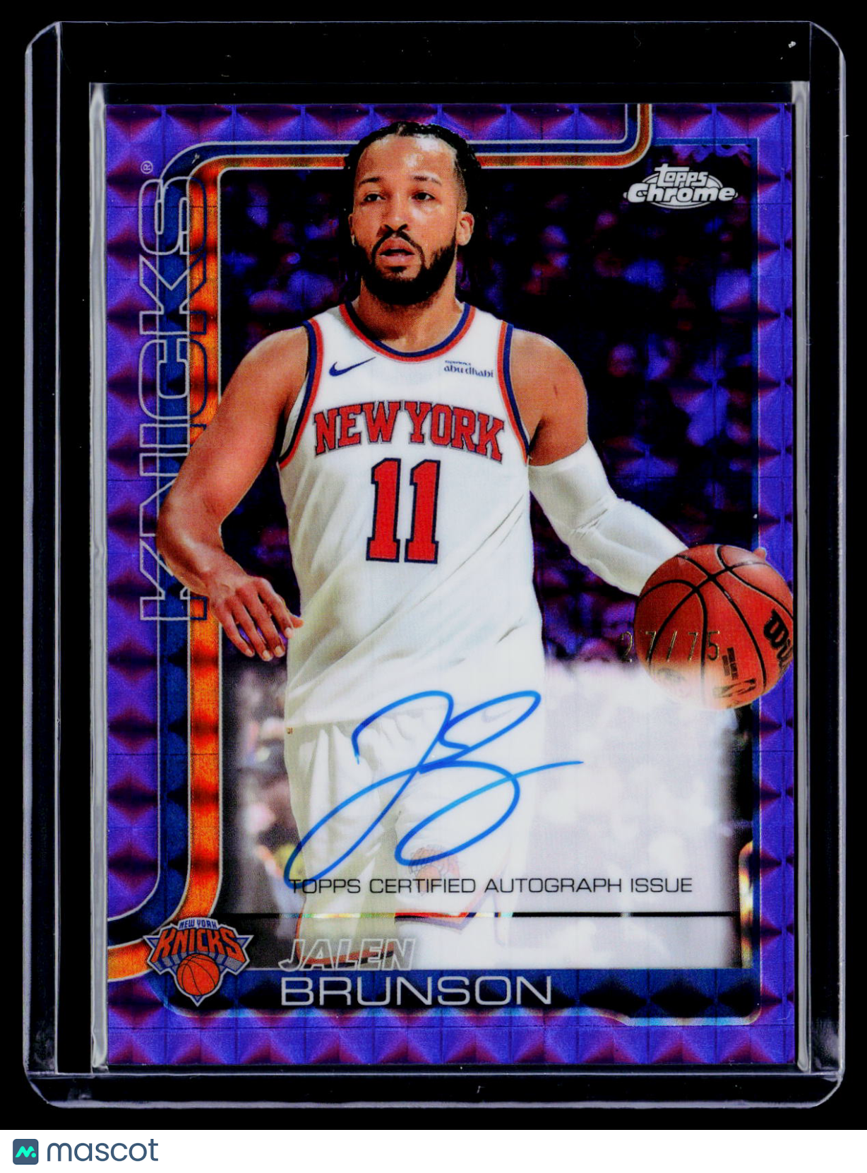 2025 Topps Chrome Jalen Brunson Purple Geometric Auto 27/75
