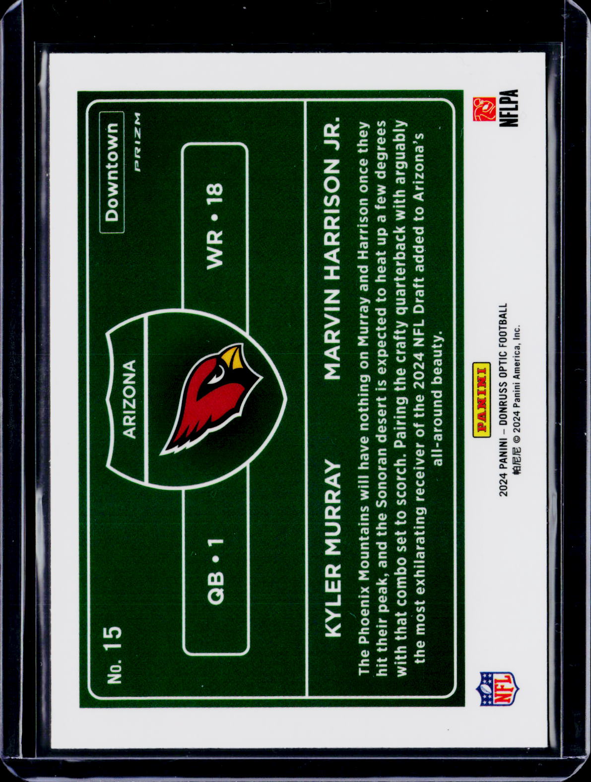 2024 Donruss Optic Kyler Murray Marvin Harrison Jr Dual Downtown