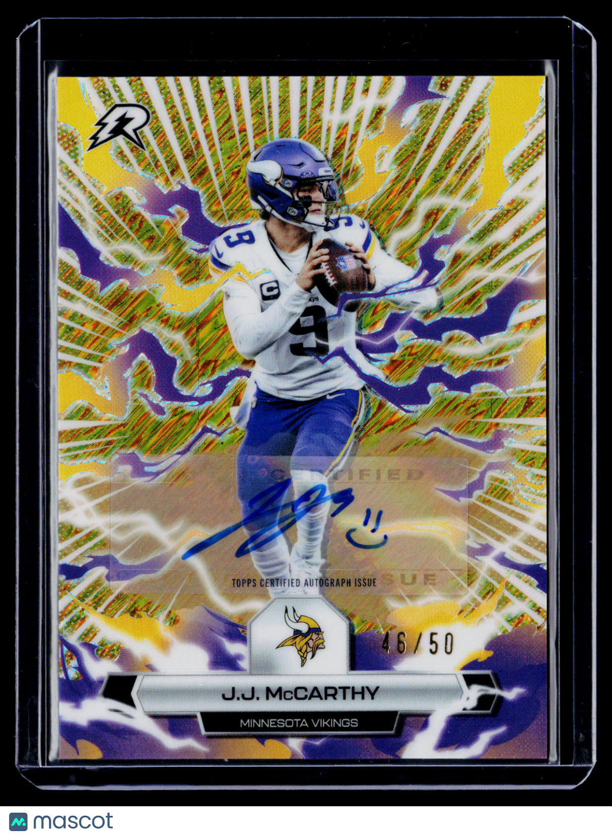 2025 Topps Resurgence JJ McCarthy Gold Surge Auto 46/50