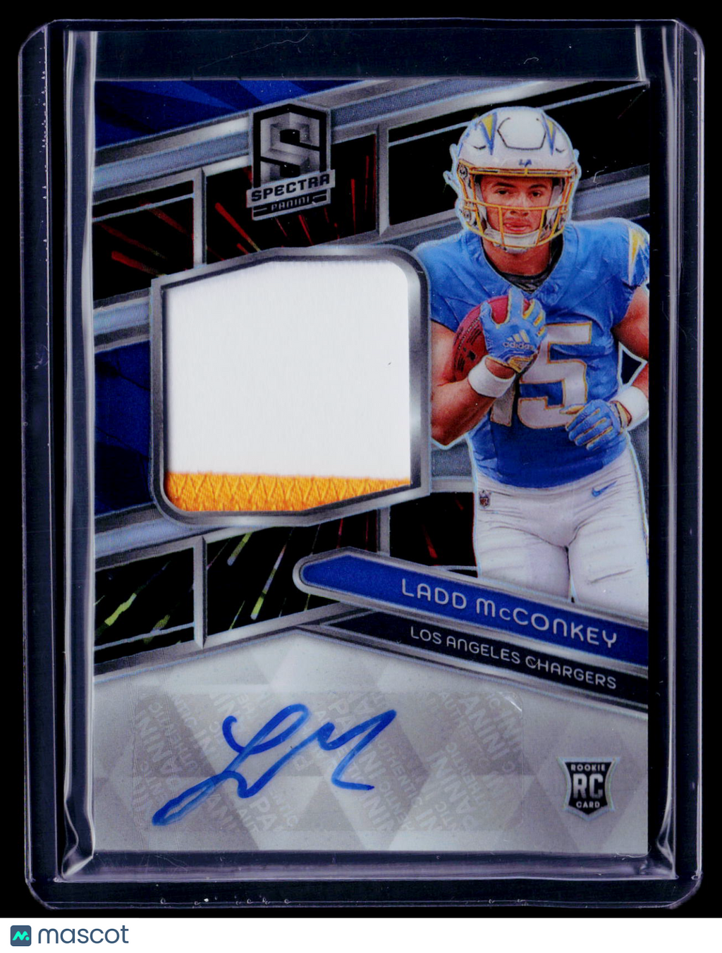 2024 Spectra Ladd McConkey Rookie Patch Auto RPA 20/60
