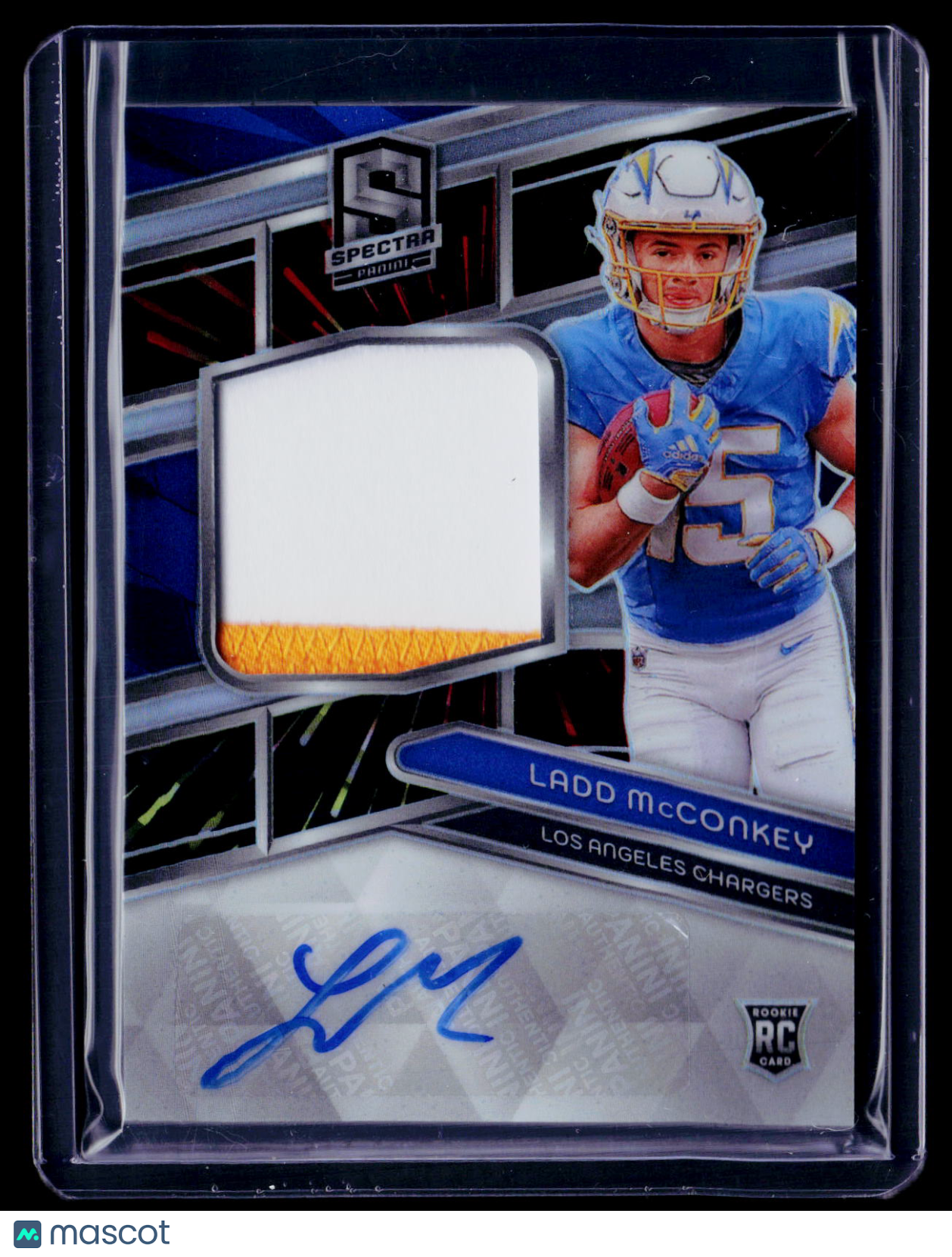 2024 Spectra Ladd McConkey Rookie Patch Auto RPA 20/60