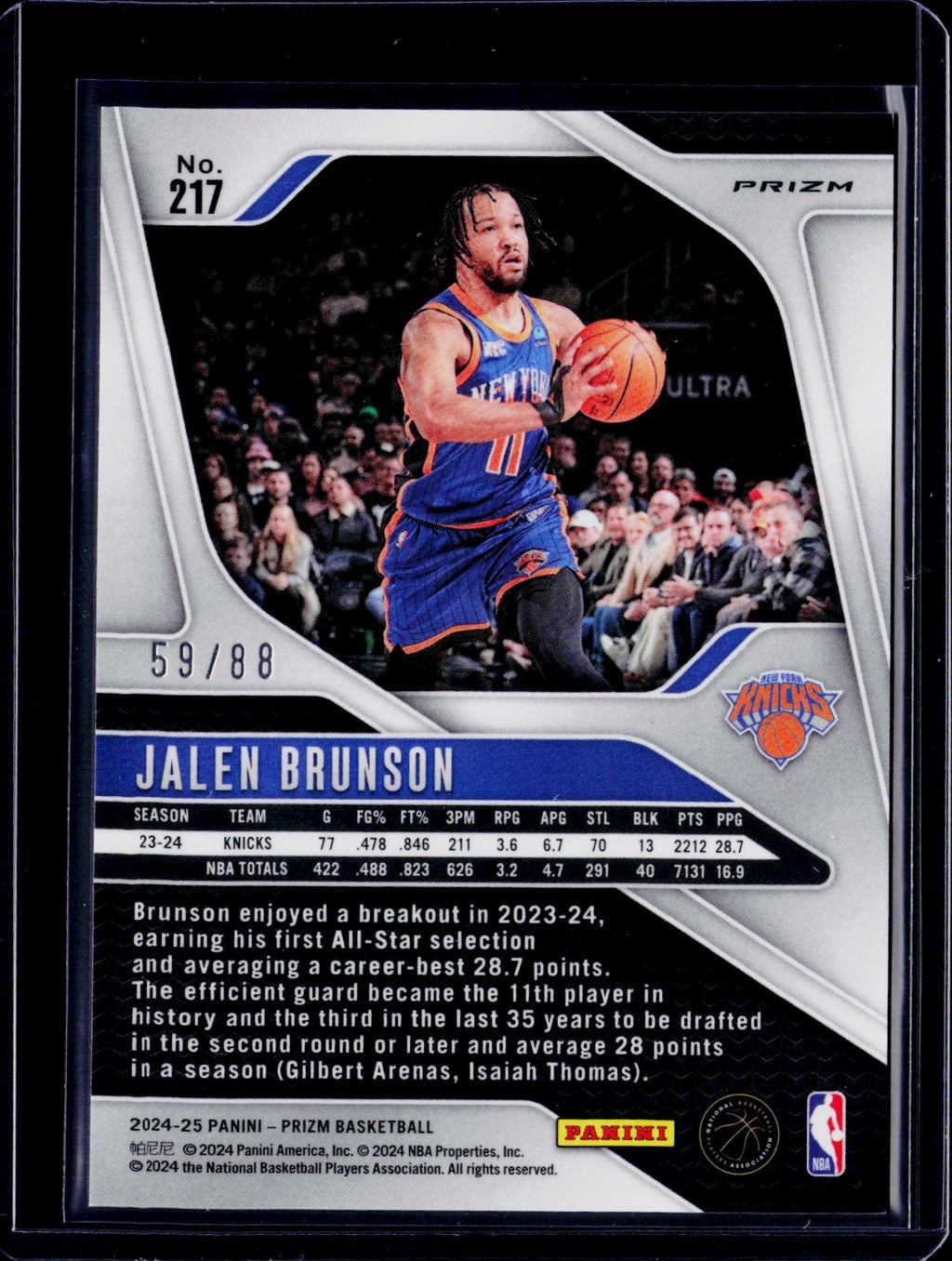 2024-25 Prizm Jalen Brunson Multiwave /88