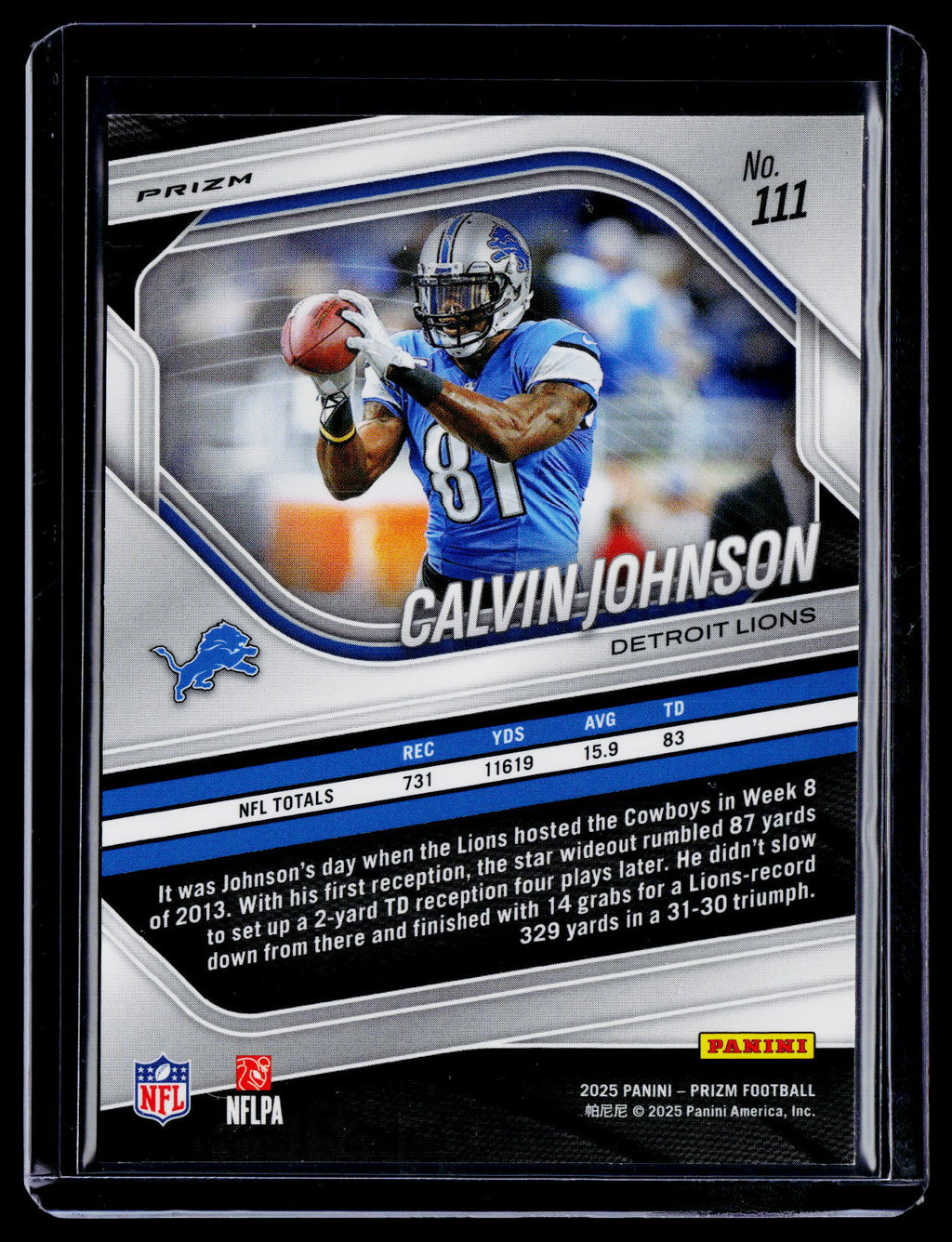 2025 Prizm Calvin Johnson Checkerboard Case Hit