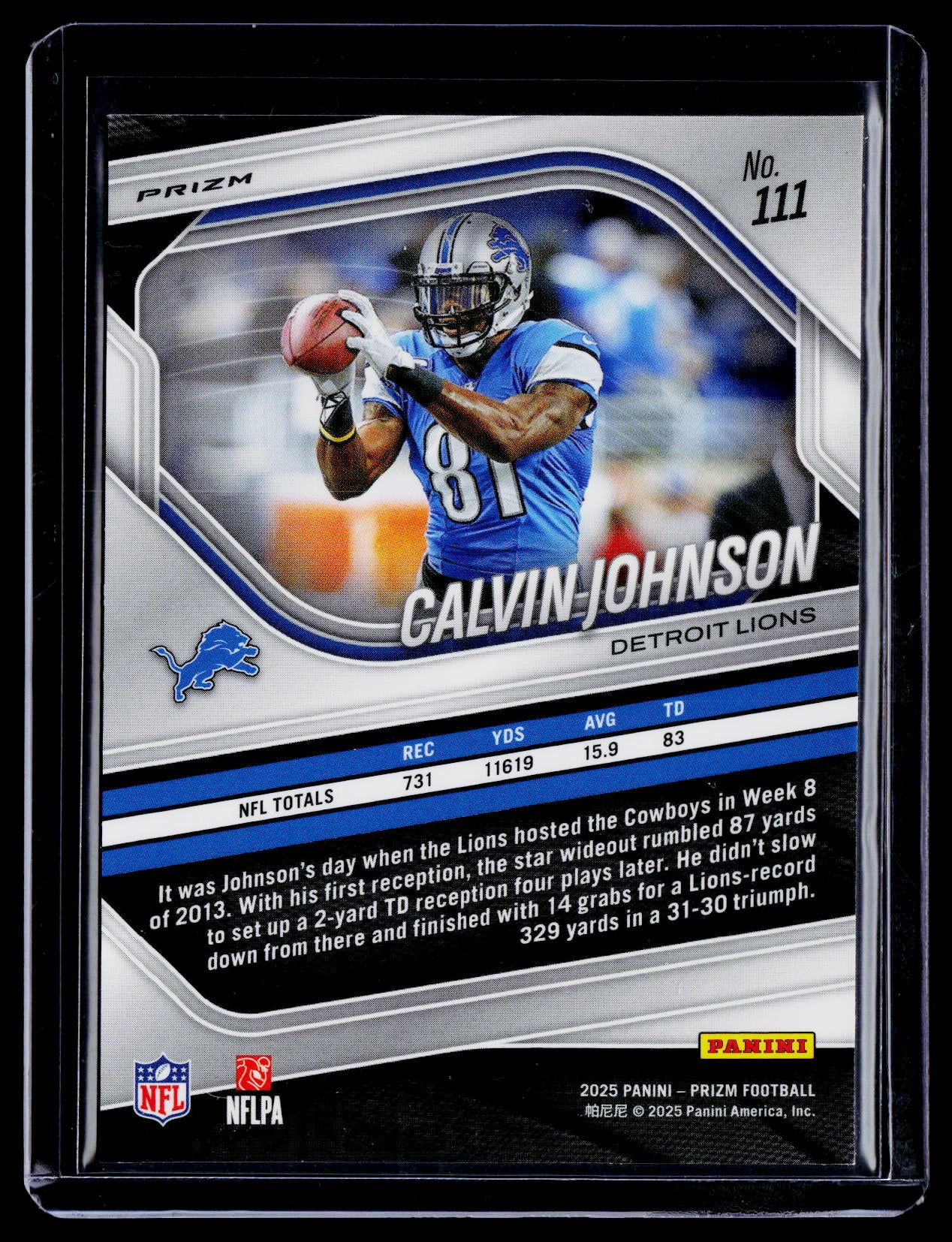 2025 Prizm Calvin Johnson Checkerboard Case Hit
