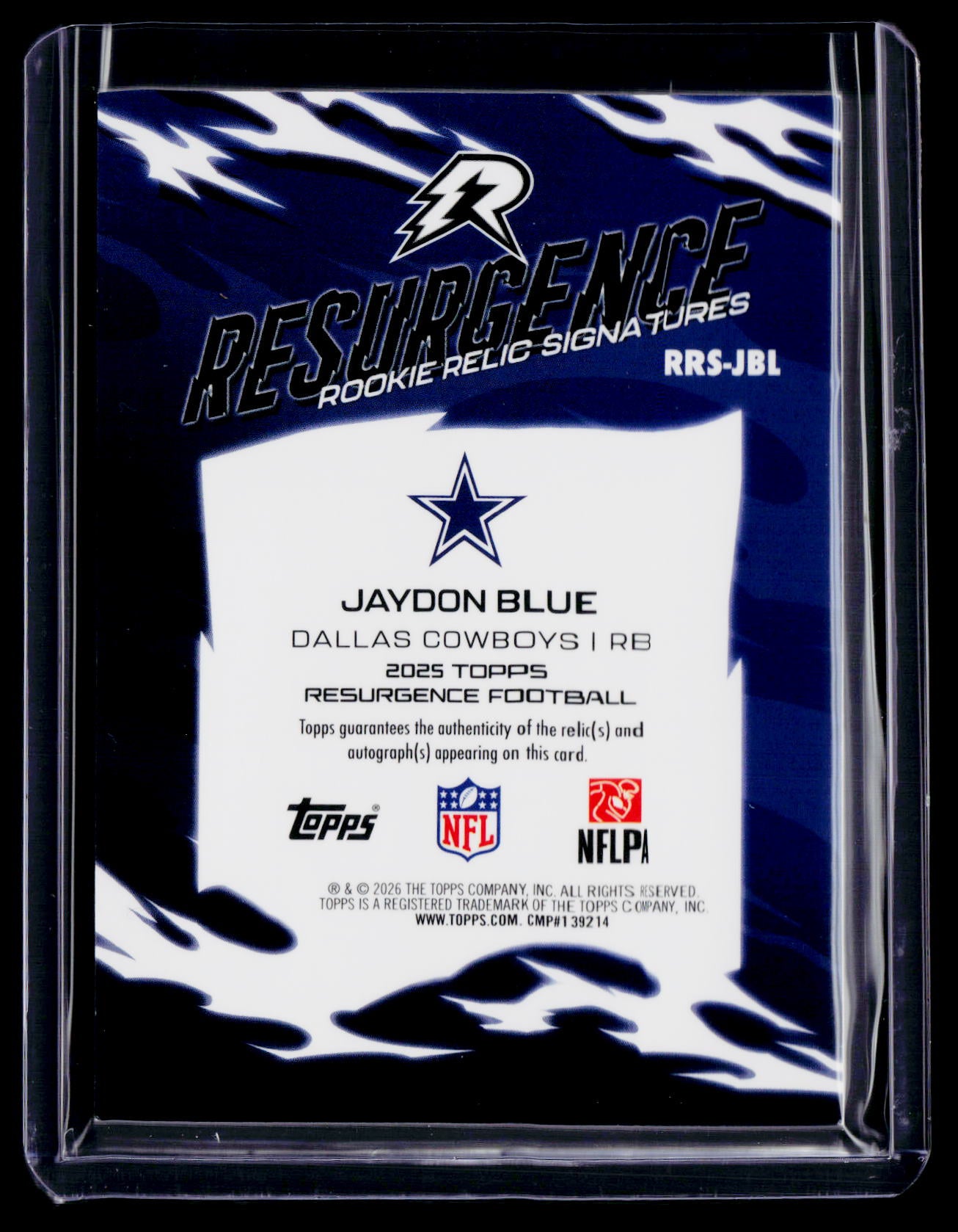 2025 Topps Resurgence Jaydon Blue Rookie Patch Auto White Surge 29/125 RPA RC