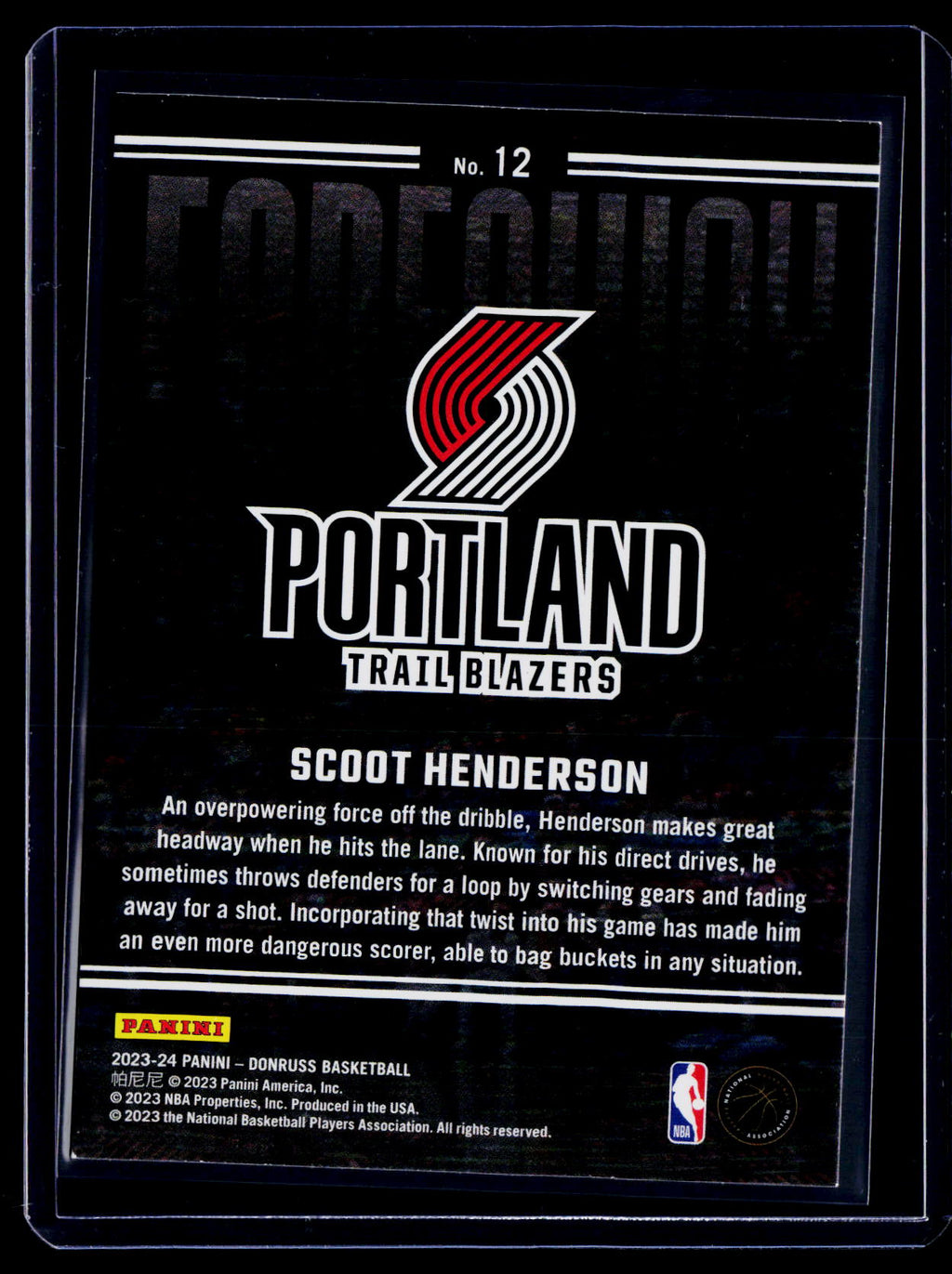 2023-24 Donruss Scoot Henderson Rookie Fade Away SSP Case Hit RC