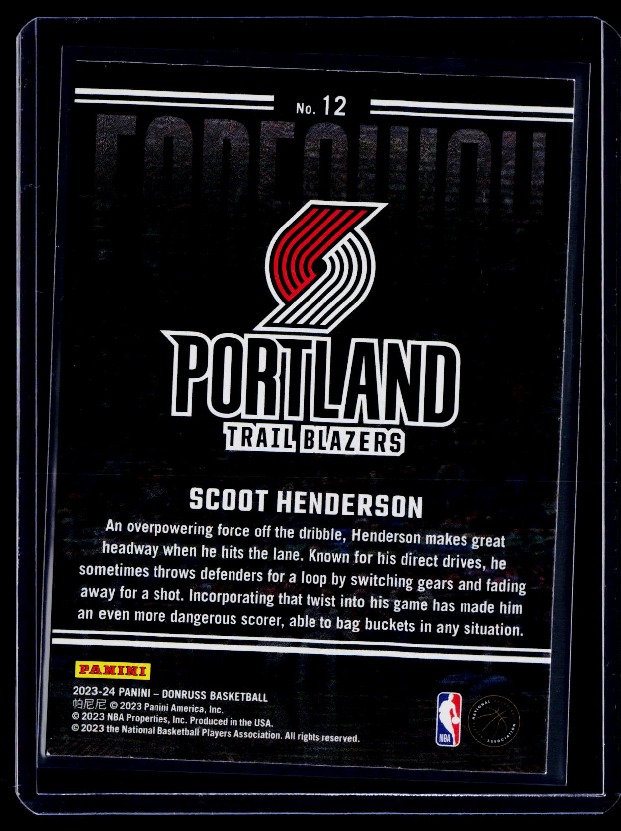 2023-24 Donruss Scoot Henderson Rookie Fade Away SSP Case Hit RC