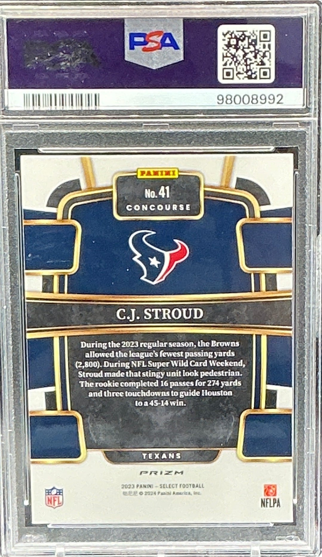 2023 Select CJ Stroud RC Silver Prizm