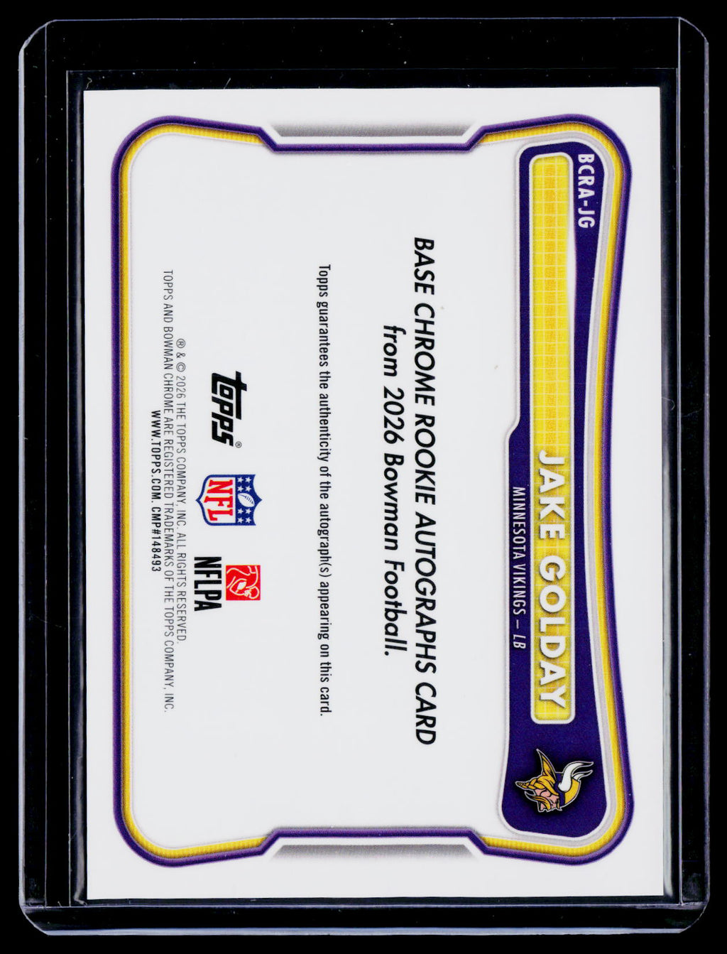 2026 Bowman Jake Golday Rookie Auto RC