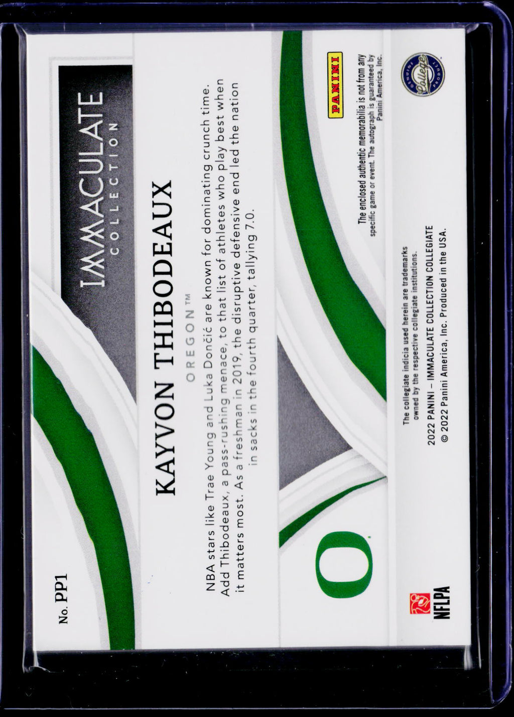 2022 Immaculate Kayvon Thibodeaux Patch Auto 15/15