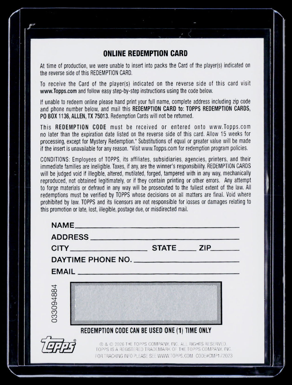 2025 Topps Resurgence Omarion Hampton Amped Up Rookie Patch Auto RPA REDEMPTION