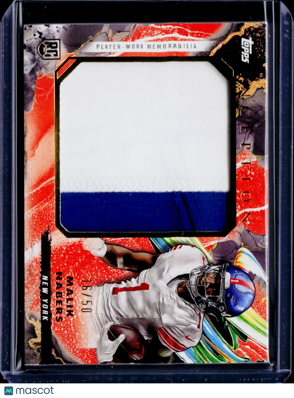 2024 Topps Inception Malik Nabers Rookie Jumbo Relic Orange /50