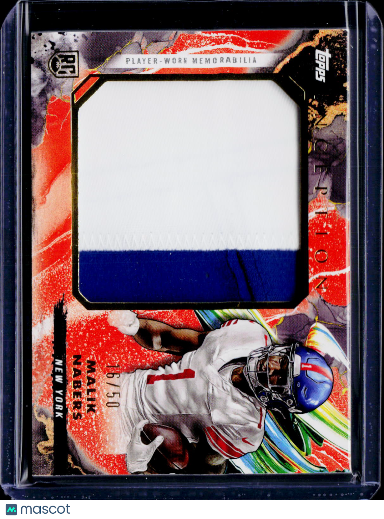 2024 Topps Inception Malik Nabers Rookie Jumbo Relic Orange /50