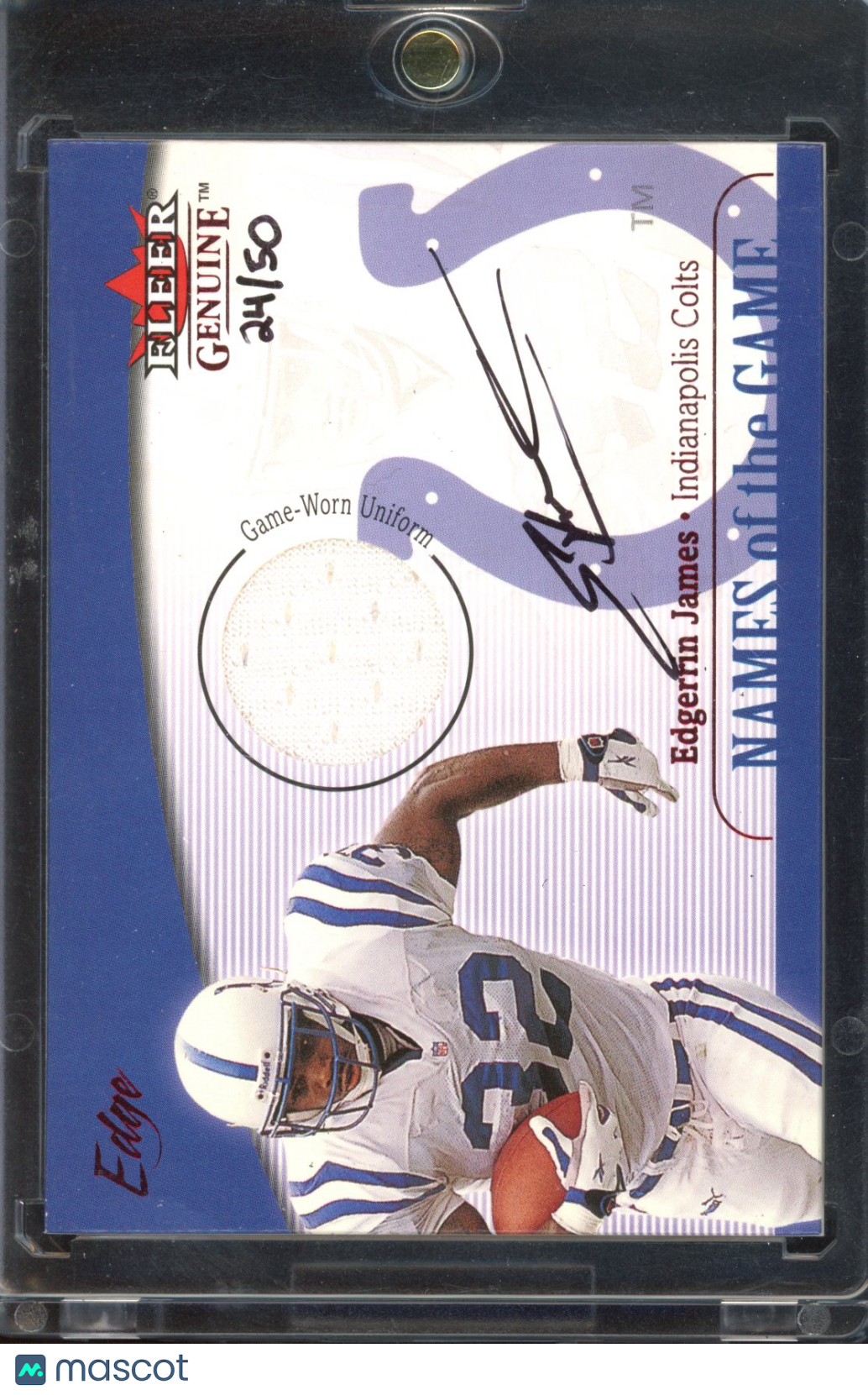2001 Fleer Genuine Edgerrin James Names of the Game Auto 24/50