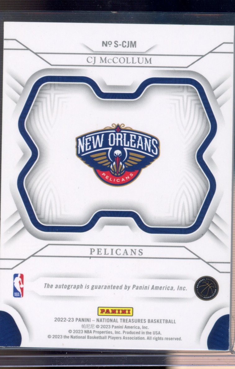 2022-23 Panini National Treasures CJ McCollum Signatures Gold 5/10