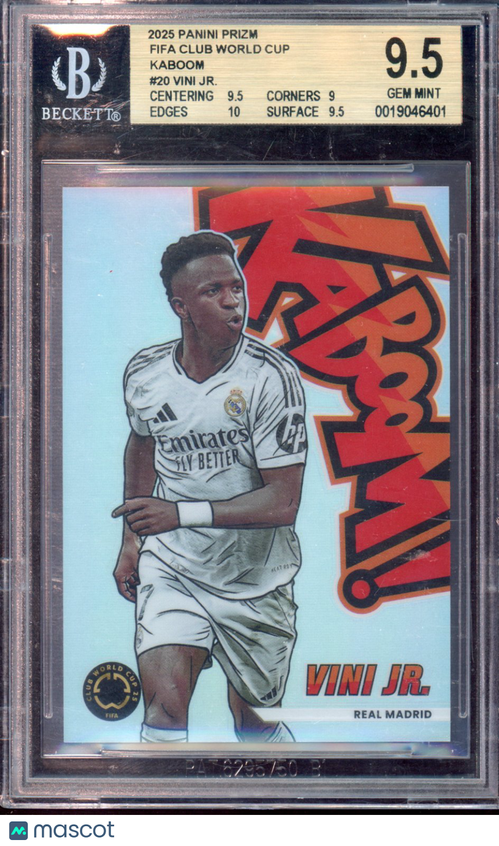 2025 Prizm World Cup Vini Jr. Kaboom BGS 9.5